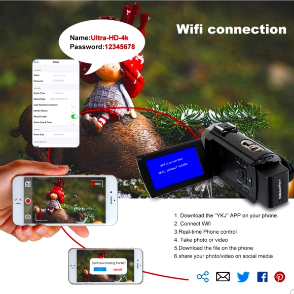 CofunKool Ultra 4K Video Camera Camcorder - Picture 4 of 8